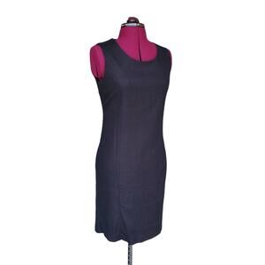 Bicè Vintage Black Linen & Rayon Sheath Dress Career Office Business sz 8